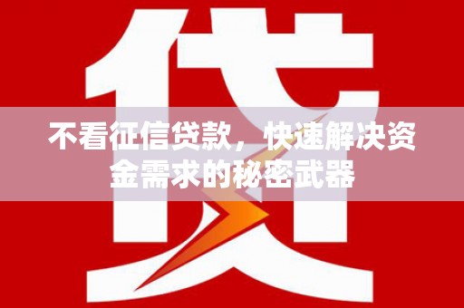 晴隆不看征信贷款，快速解决资金需求的秘密武器