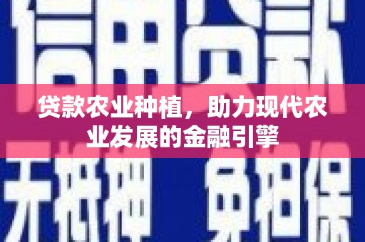 晴隆贷款农业种植，助力现代农业发展的金融引擎